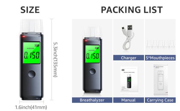 Quality Home Personal Alcohol Breathalyzer Digital Alcohol Tester  With Lowing Reminder for sale