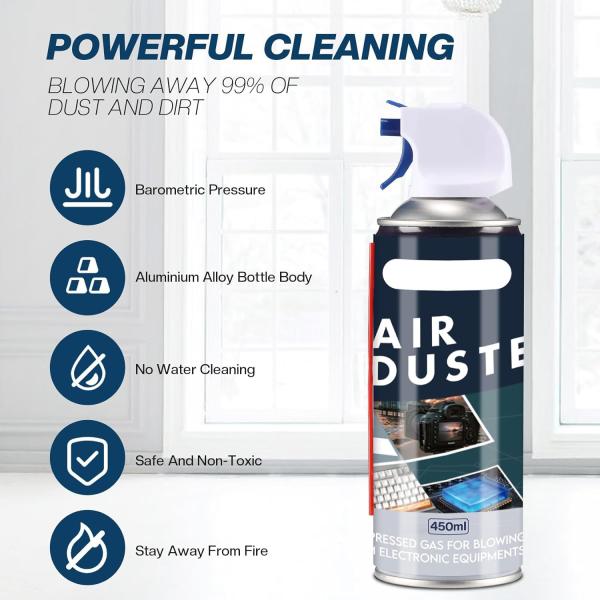 450ml Eco Friendly Cleaning Duster Spray Safe Blow Off For Electronics Cleaning