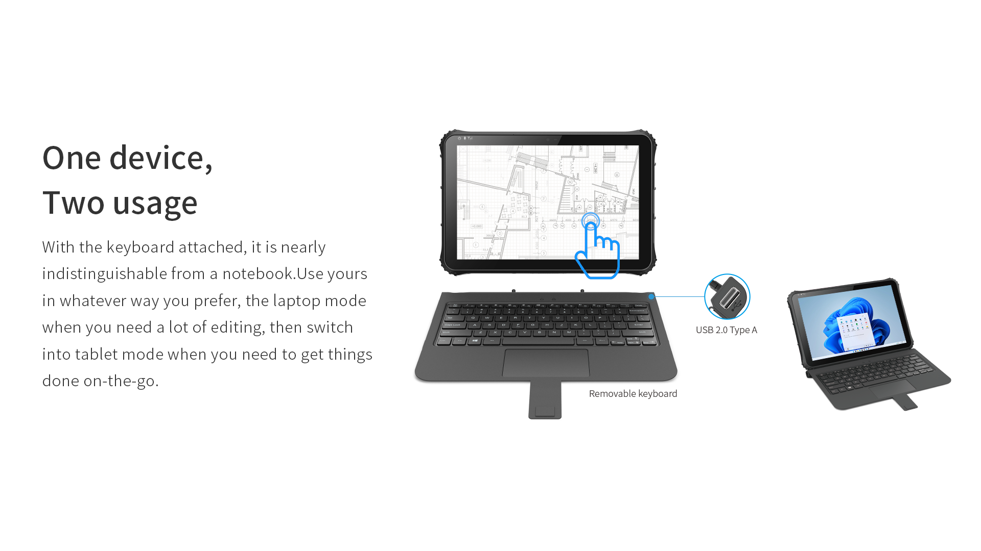 12.2-inch 5G Notebook with Android 11 System ARM OCTA Core Processor and IP65 Protection