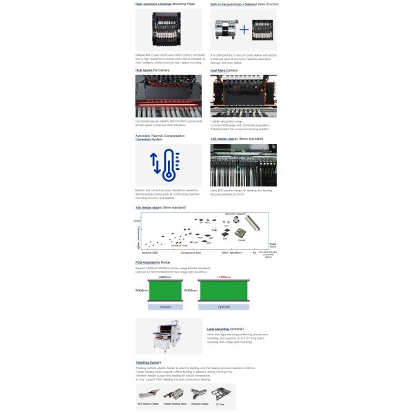 Full Automatic 10 Heads SMT SMD Pick And Place Machine 01005 PCBA Manufacturing Machine