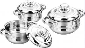 China 3pcs/4pcs cookware set & stainless steel cooking pot &16cm -24cm casseroles & kitchenware &sauce pot wholesale