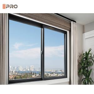 Three Rails Aluminum Sliding Windows Tempered Glass Ghana Sliding Window