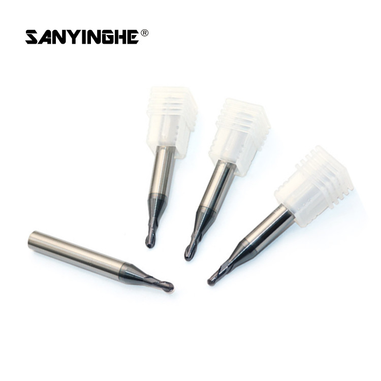 R1.25 R1.5 R2 Carbide Ball Nose End Mills CNC Milling Cutter Tungsten Solid HRC60 For Steel