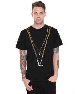 China Double Vl chains printing fashion tshirt for men t shirt for street boys on sale