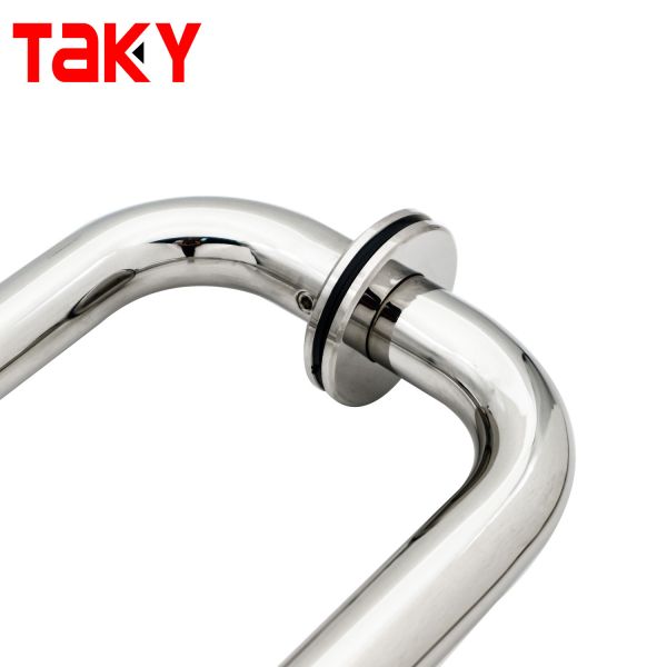 Stainless Steel Round Shaped Mirror Surface Bathroom Door Pull Handle Shower Door Handles