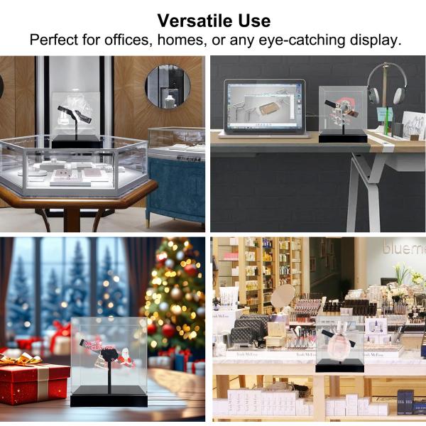 Rechargeable Mini Table Type Hologram Gift Advertising Display Equipment 3D Holographic Projector LED Fan for Toy and Gift Shops