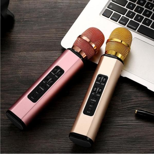 Bluetooth Multifunction Karaoke Microphone Speaker with Rechargeable Battery