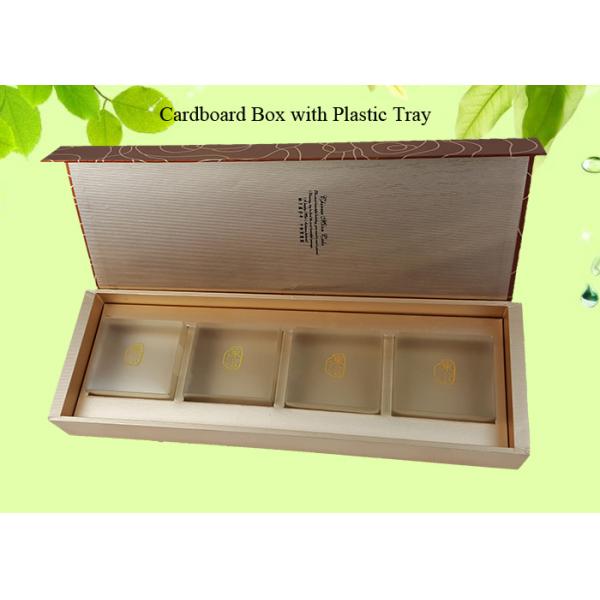 Brown Color OEM Design CMYK Printing Rectangle Shape Chocolate Packing Cardboard Box with Plastic Tray