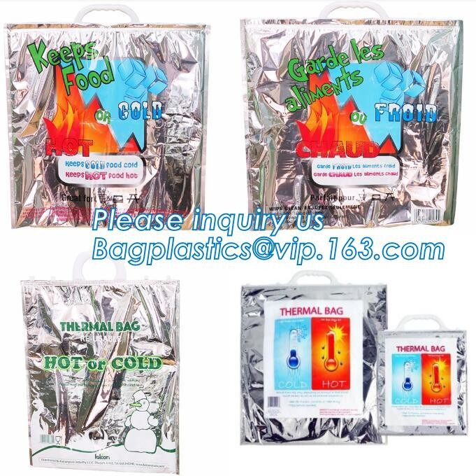 Custom Packing Aluminum Foil Zip-Lock Grocery Handle Thermal Insulation Cooler Bag For Outdoors,Promotional Insulated La