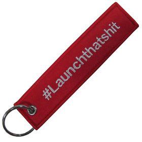China Embroidered Remove Before Flight Keychain Red 100 Pieces MOQ wholesale