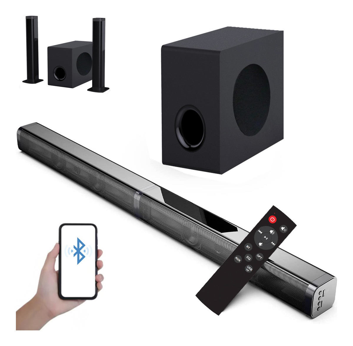 Wireless Bluetooth Soundbar With 5.1 Channel System And 230W Power Output