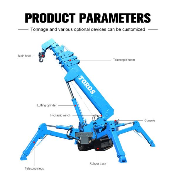 16m Max Lifting Height Spider Crawler Crane 360 Degree Swivel CE Certified