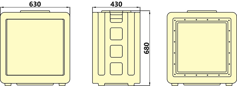 Syntax MD3 5P 63A Three Phase Portable Distribution Boards HDPE IP67 With Breakers for Event Power 630x430x680mm