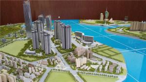 China Large Scale Fancy Miniature City Model With Warm LED Light Painted Color wholesale