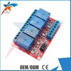 China Lightweight Four Channel Relay Module For Arduino , Red Board wholesale