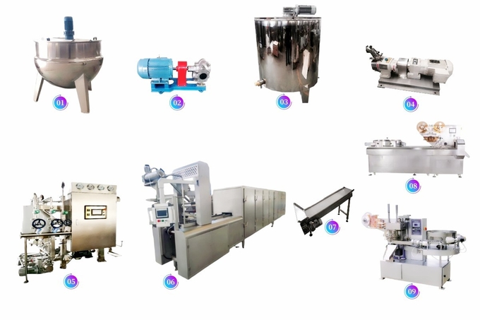 Professional Hard Candy Lollipop Production Line 150KG/300KG Per Hour Automatic 15-50KW 1