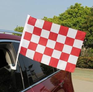Demonstrate auto racing banners Polyester Auto Flags Banners 12x18inch Suction Cup