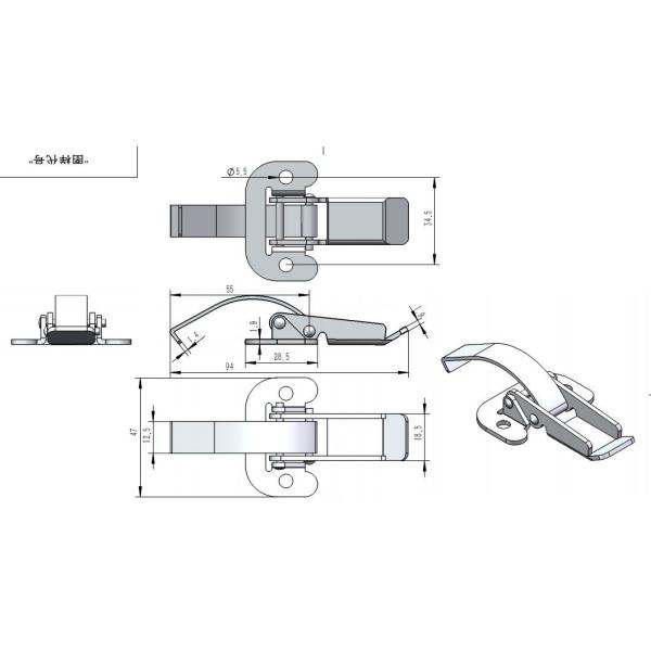 Elastic Vibration Damping Heavy Duty Toggle Latches Lockable Stainless Steel ODM