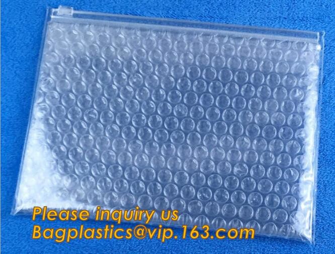 Cosmetic Slider Zip lockk Bubble Bags Bubble Slide Pouch,Zip lockk esd bubble bag bubble packaging wrap cosmetic pouch slide