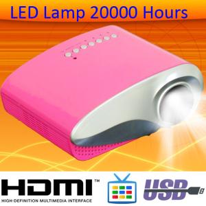Glossy Panel HDMI MHL Projector Work With Smart Phone LED Lamp 20000 Hours On Sale Beamer