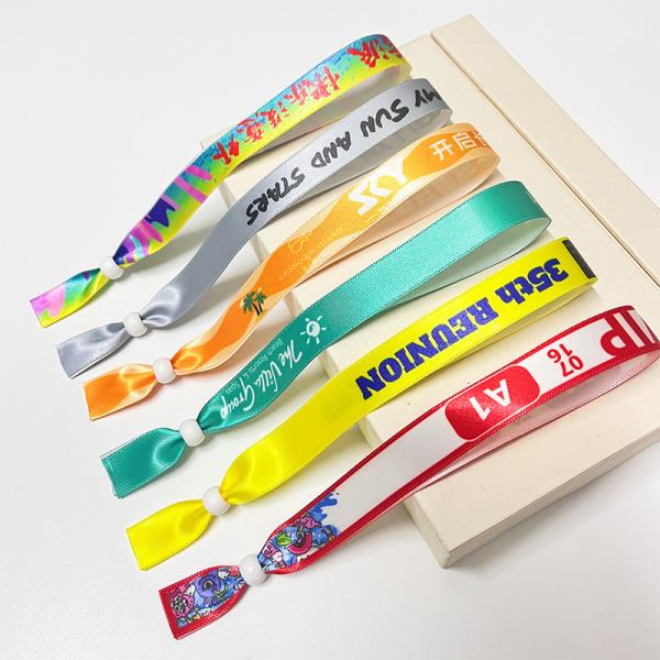Sublimation Fabric Festival Wristbands , OEM Custom Cloth Event Wristbands