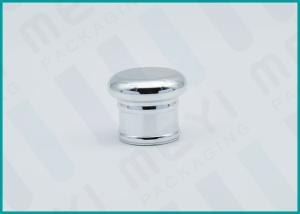 China Round Top Perfume Bottle Caps / Plastic Perfume Cap With Shiny Silver Coating on sale