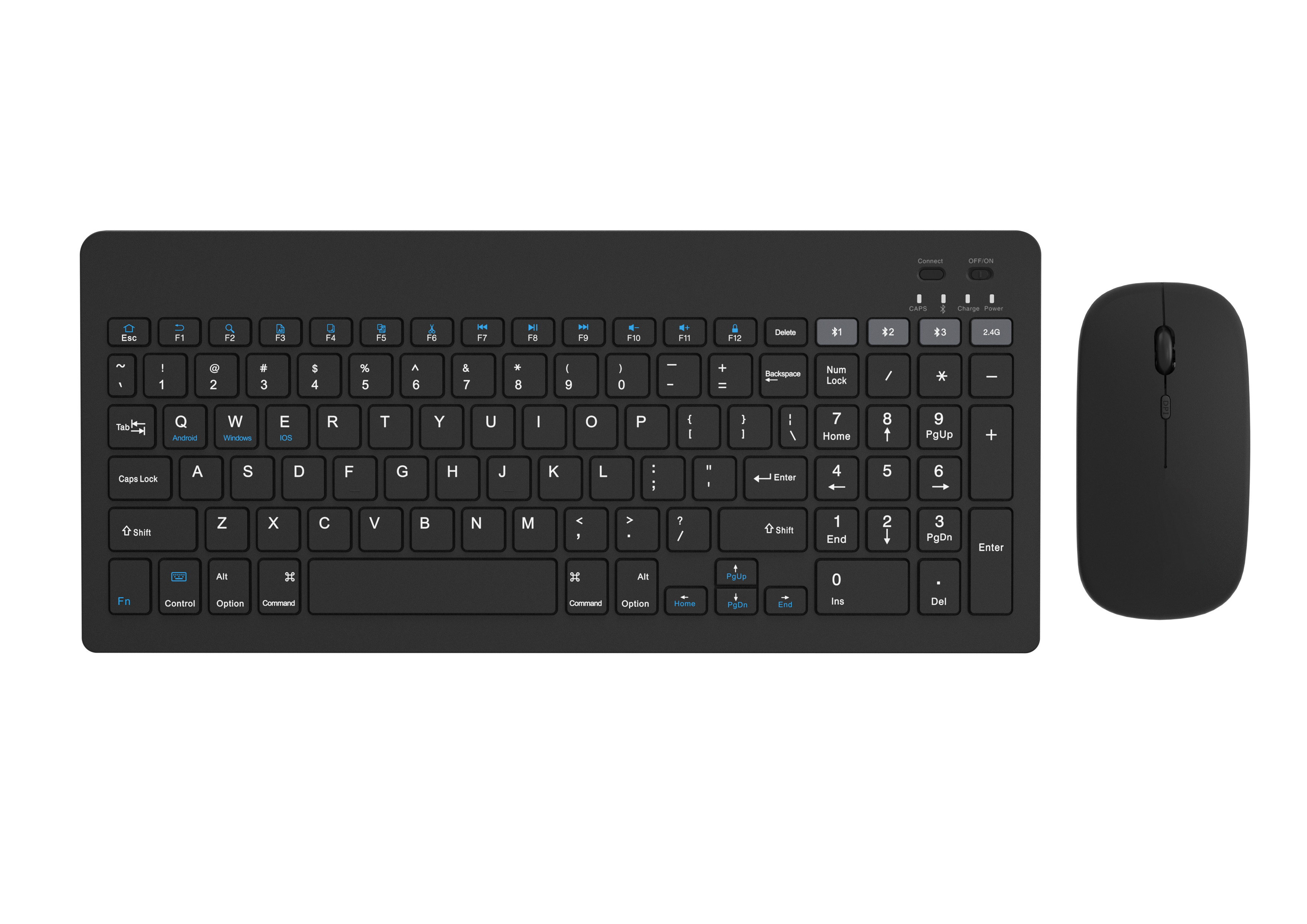 Minimalist All-black 99-key Wireless Keyboard With Wireless Charging Multi-DPI 4D Mouse For Offices Homes