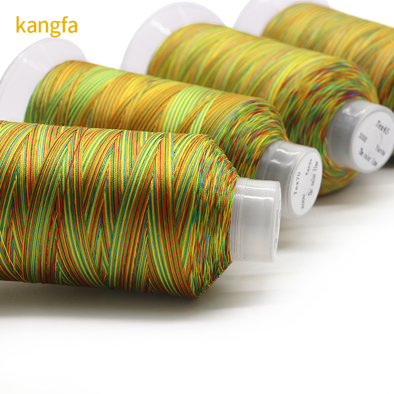 100G NET Weight Polyester Sewing Thread in Rainbow Colors for Abrasion-Resistant Sewing