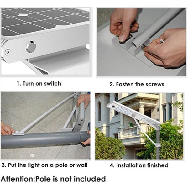 12H Working Controller Motion Sensor LED Solar Street Light 3 Years Warranty