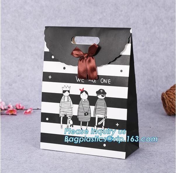 Fashion Custom Printing Luxury Gift Shopping Carrier Paper Bag With Your Own Logo Print,strong twisted handle black leat