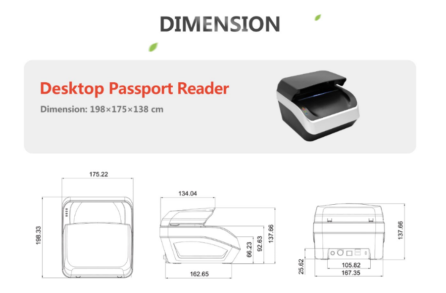 MRZ ID scanner APR5300 I passport reader visa reader with free system integration SDK