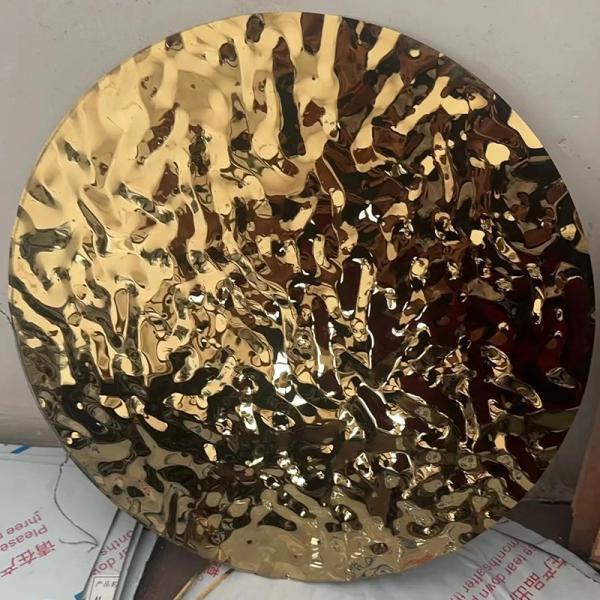 Custom Cutting Size Water Ripple Effect Stainless Steel Circular Ceiling Panels Decoration