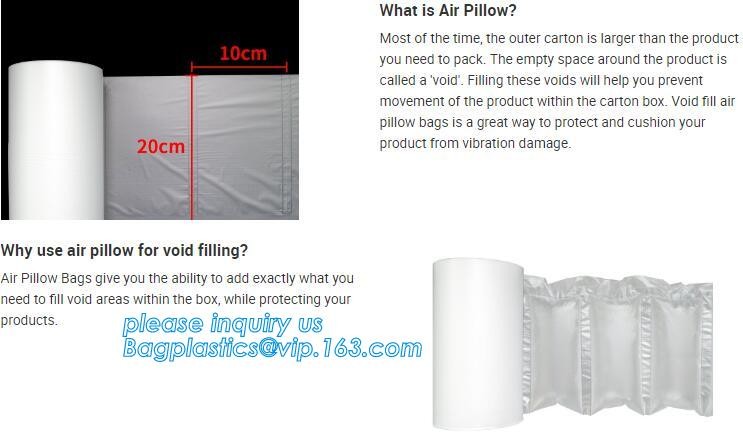 air column bag, dunnage cushion air bag, protective shock resistant cushion hand bag packaging, bottle Column Air Cushio