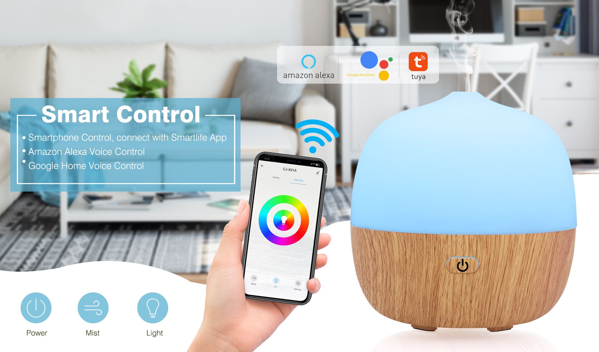 APP Control 120ml Wifi Aroma Air Essential Oil Diffuser