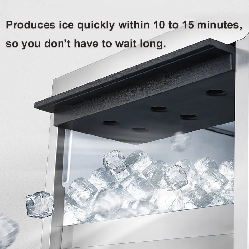 Commercial Ice Cube Maker Machine Stainless Steel Large Ice Cube Maker Automatic