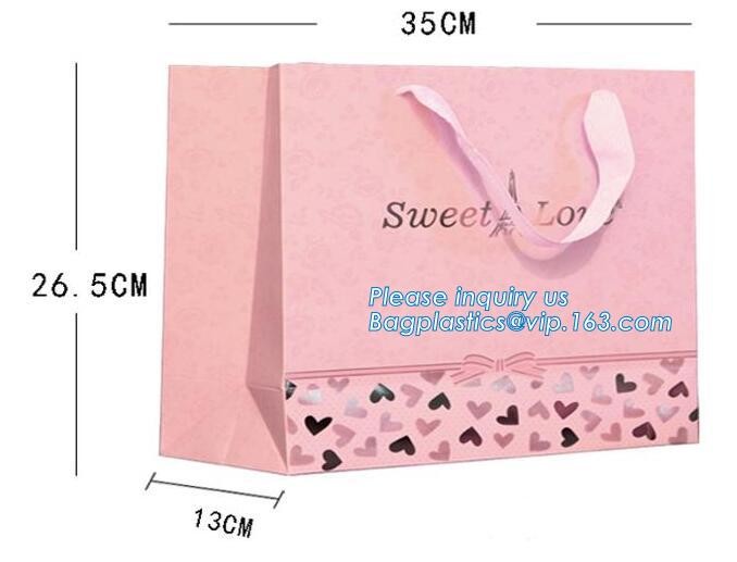 Custom paper bag with handle coated white paper bag printing pattern flower carrier bag,Flower carrier paper bags with d