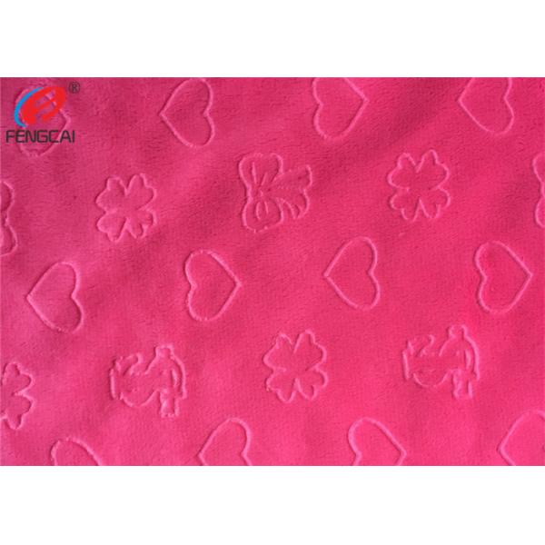 2mm Pile High Embossed Minky Plush Fabric , Soft Velboa Fabric For Baby Blanket