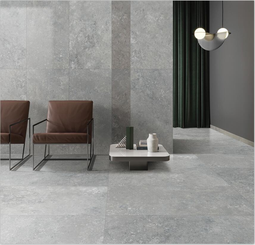 24"*48" Light Grey Color Rustic Porcelain Tile Cement Color Waterproof