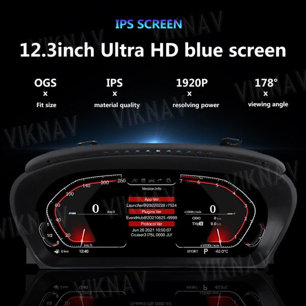 Viknav For BMW 5Series E60 E61 E63 E64 (2004-2009) 12.3 inch Digital Dashboard LCD Speedometer Vehicle Display Panel