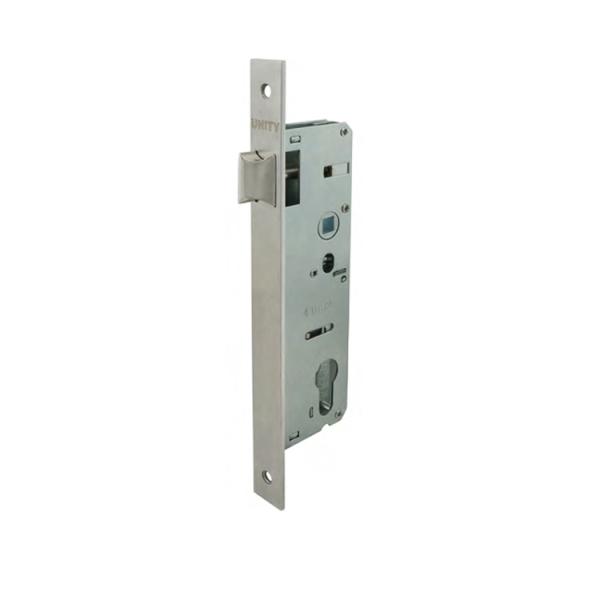 Narrow stile mortice door lock with deadbolt for communicating