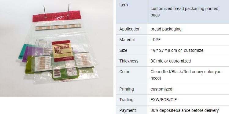 biodegradable plastic food bread wicket bag, PACK, Accept Custom Order bread packaging CPP BOPP plastic wicket bread bag