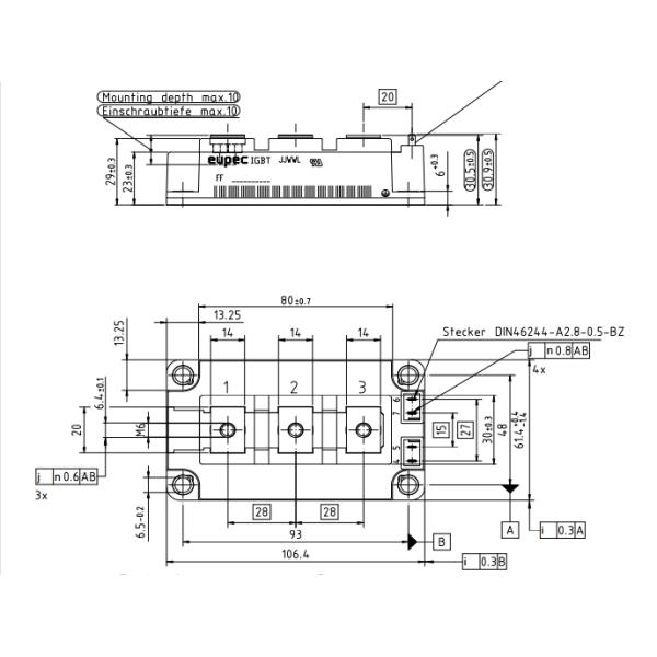 1200V 300A IGBT Module FF300R12KT4 Silicon Dual Configuration ROHS Approval