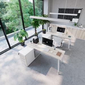 Streamlined Design Single Office Desk With Storage Cabinet for Commercial Furniture Support customization