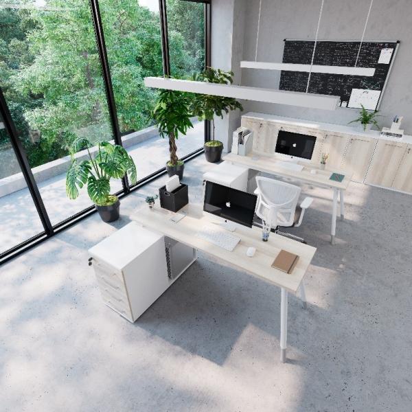 Quality Streamlined Design Single Office Desk With Storage Cabinet for Commercial Furniture Support customization for sale