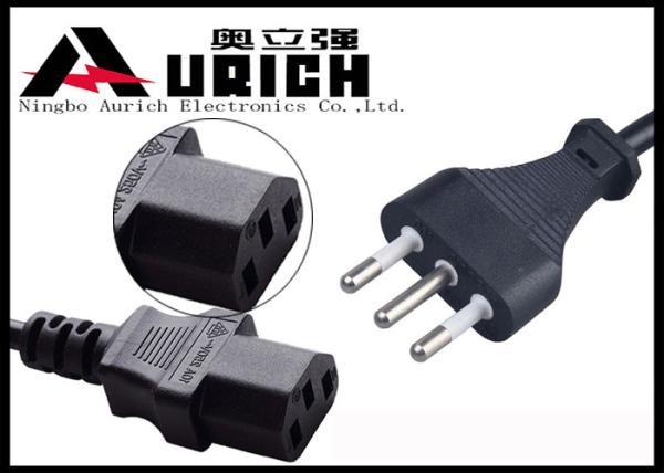Quality 1.2m Black Italy Computer Monitor Power Cord With IEC 320 C13 Imq Approved for sale