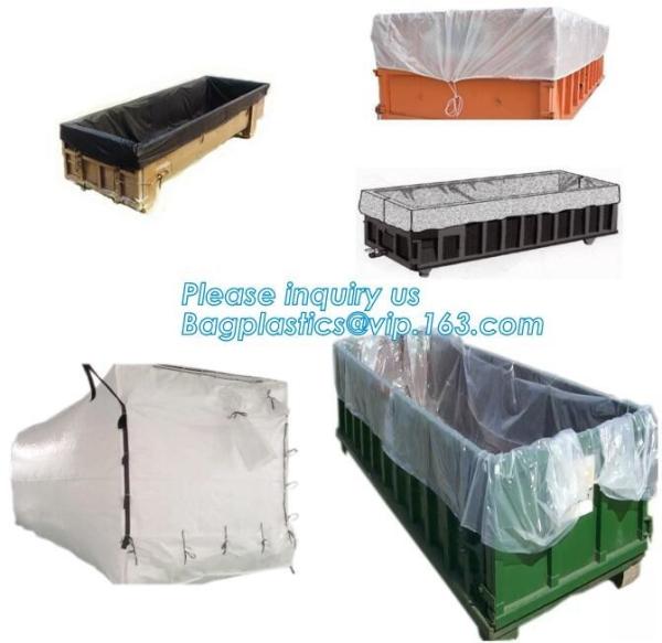 Dumpster 6Mill Open Top Roll Off Drawstring Container Liners,Open Top Drawstring