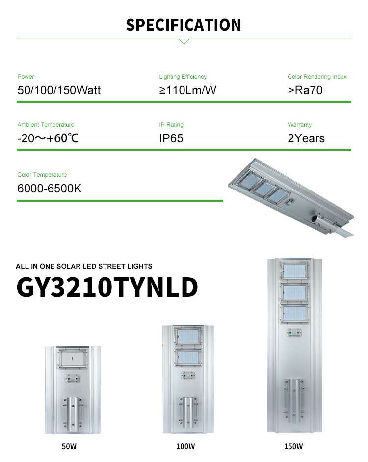 All In One IP65 Remote Controller 40W Commercial Solar Powered Street Lights