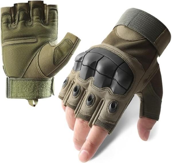 Quality Flexible Fingerless Tactical Combat Gloves Debossed Polyurethane for sale