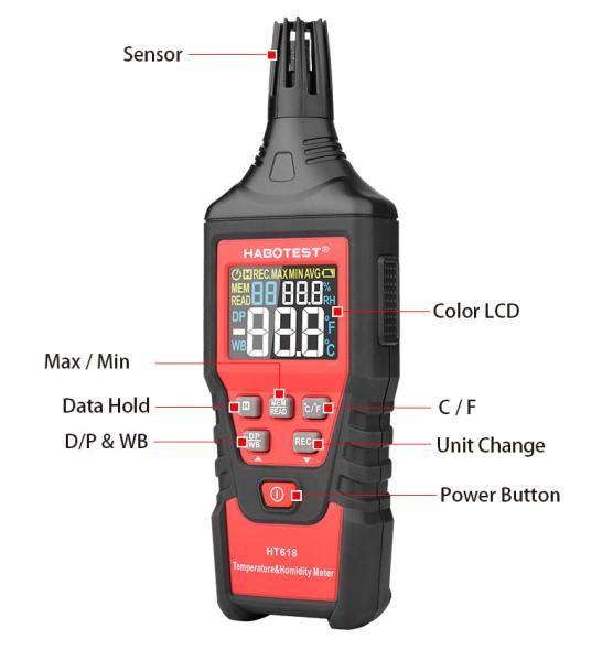 Quality 60 Degree Digital Lcd Temperature Thermometer Humidity Meter Clock for sale