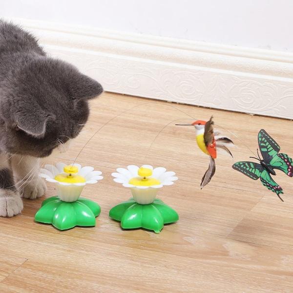 Automatic Electric Rotating Cat Toy Colorful Butterfly Bird Animal Shape Interactive Pet Dog Kitten Interactive Training Cat Toy